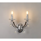NL74249 Kort Wall Lamp 2 Light Polished Chrome/Satin Nickel/Clear Crystal