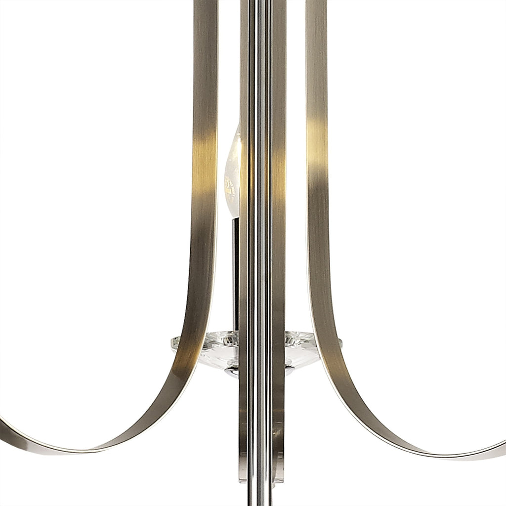 NL74259 Kort Pendant 3 Light Polished Chrome/Satin Nickel/Clear Crystal