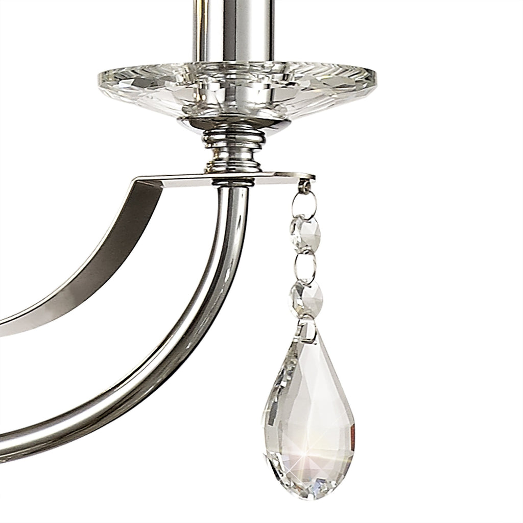 NL74259 Kort Pendant 3 Light Polished Chrome/Satin Nickel/Clear Crystal