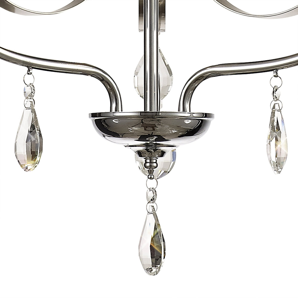 NL74259 Kort Pendant 3 Light Polished Chrome/Satin Nickel/Clear Crystal