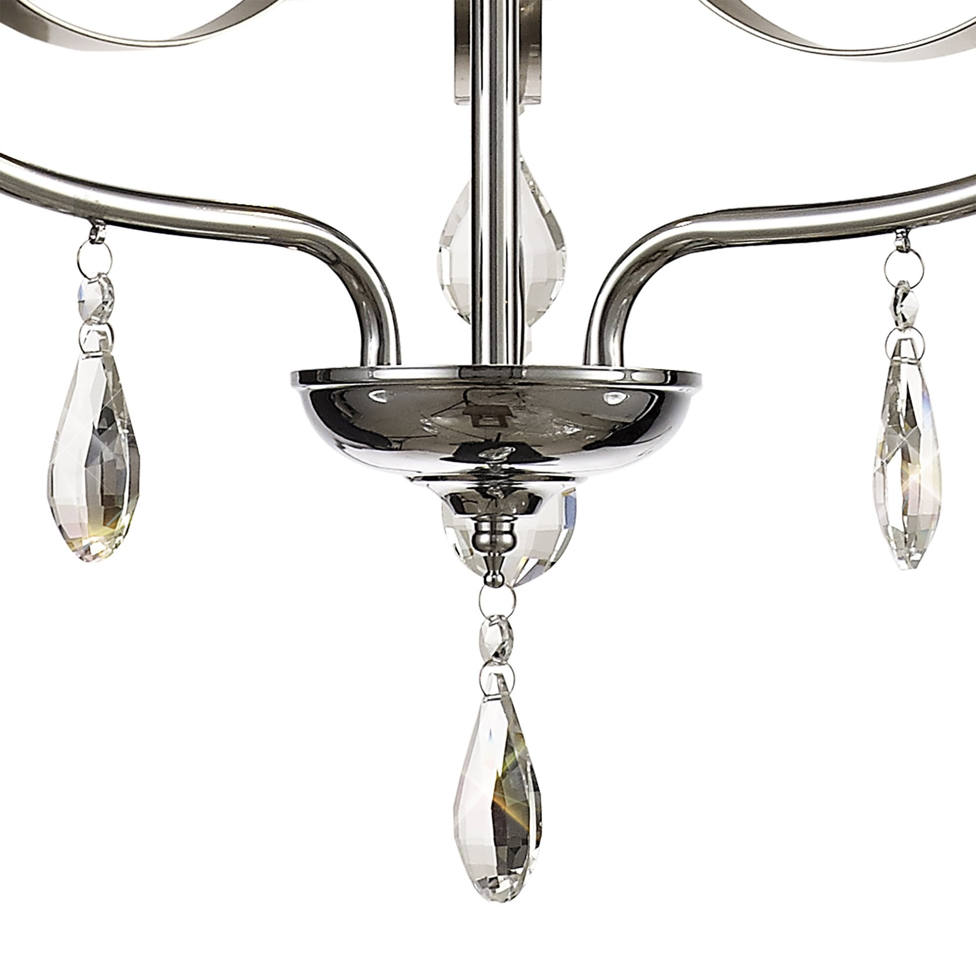NL74259 Kort Pendant 3 Light Polished Chrome/Satin Nickel/Clear Crystal