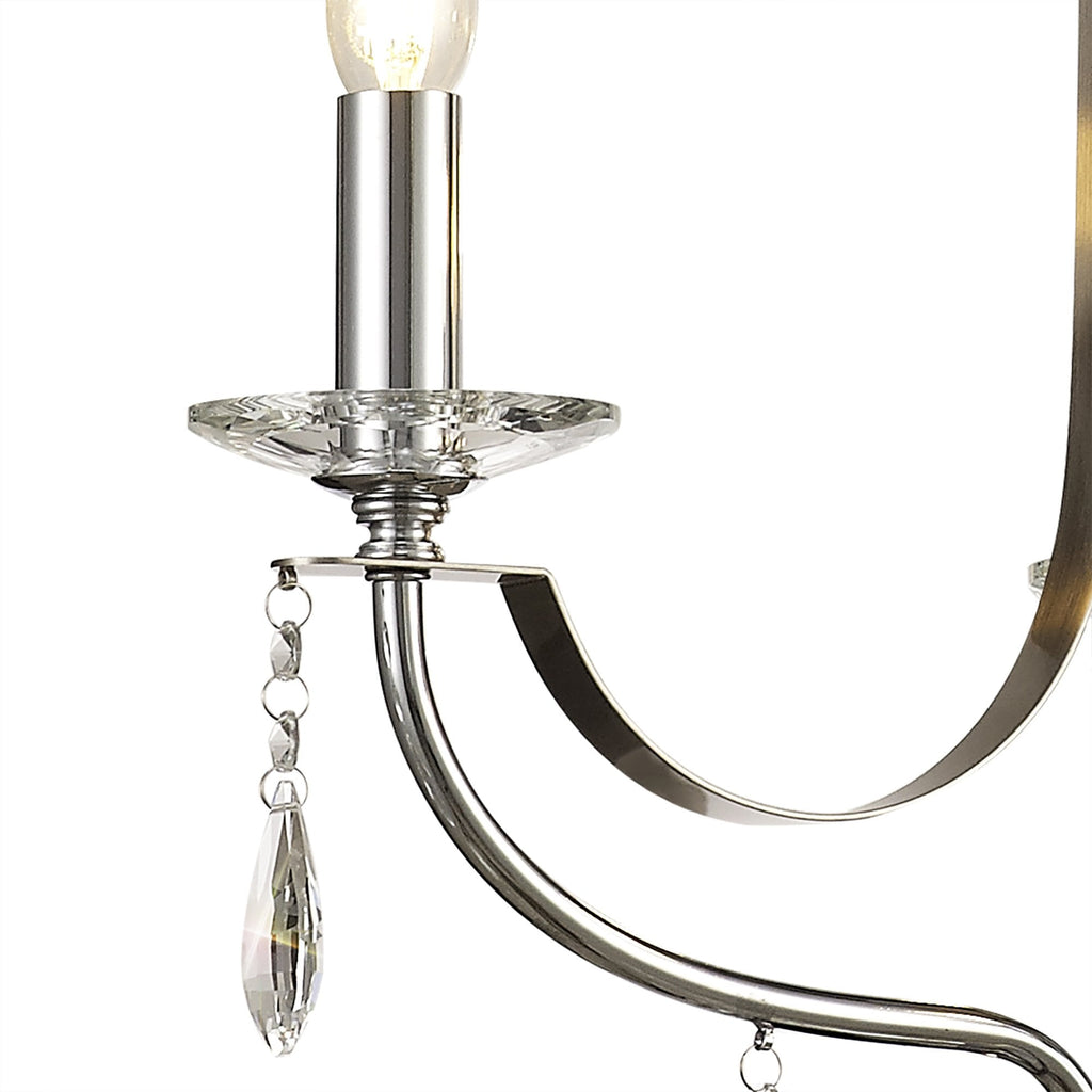 NL74259 Kort Pendant 3 Light Polished Chrome/Satin Nickel/Clear Crystal
