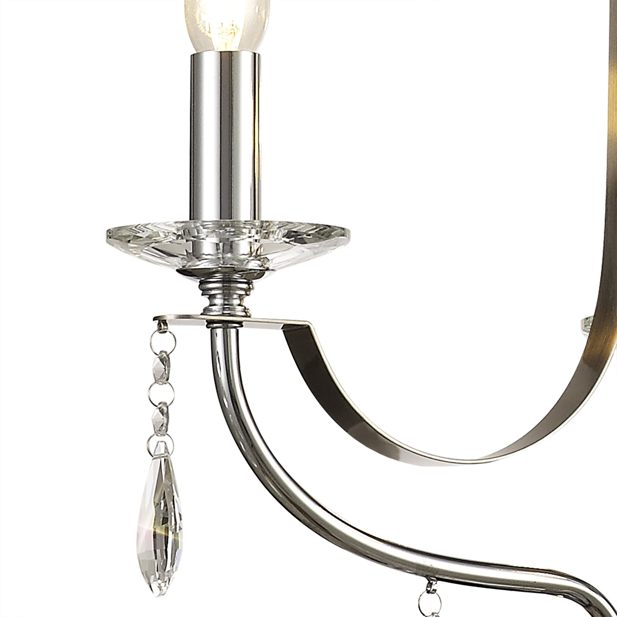 NL74259 Kort Pendant 3 Light Polished Chrome/Satin Nickel/Clear Crystal