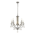 NL74269 Kort Pendant 5 Light Polished Chrome & Satin Nickel/Clear Crystal
