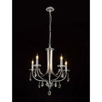 NL74269 Kort Pendant 5 Light Polished Chrome & Satin Nickel/Clear Crystal