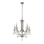 NL74269 Kort Pendant 5 Light Polished Chrome & Satin Nickel/Clear Crystal