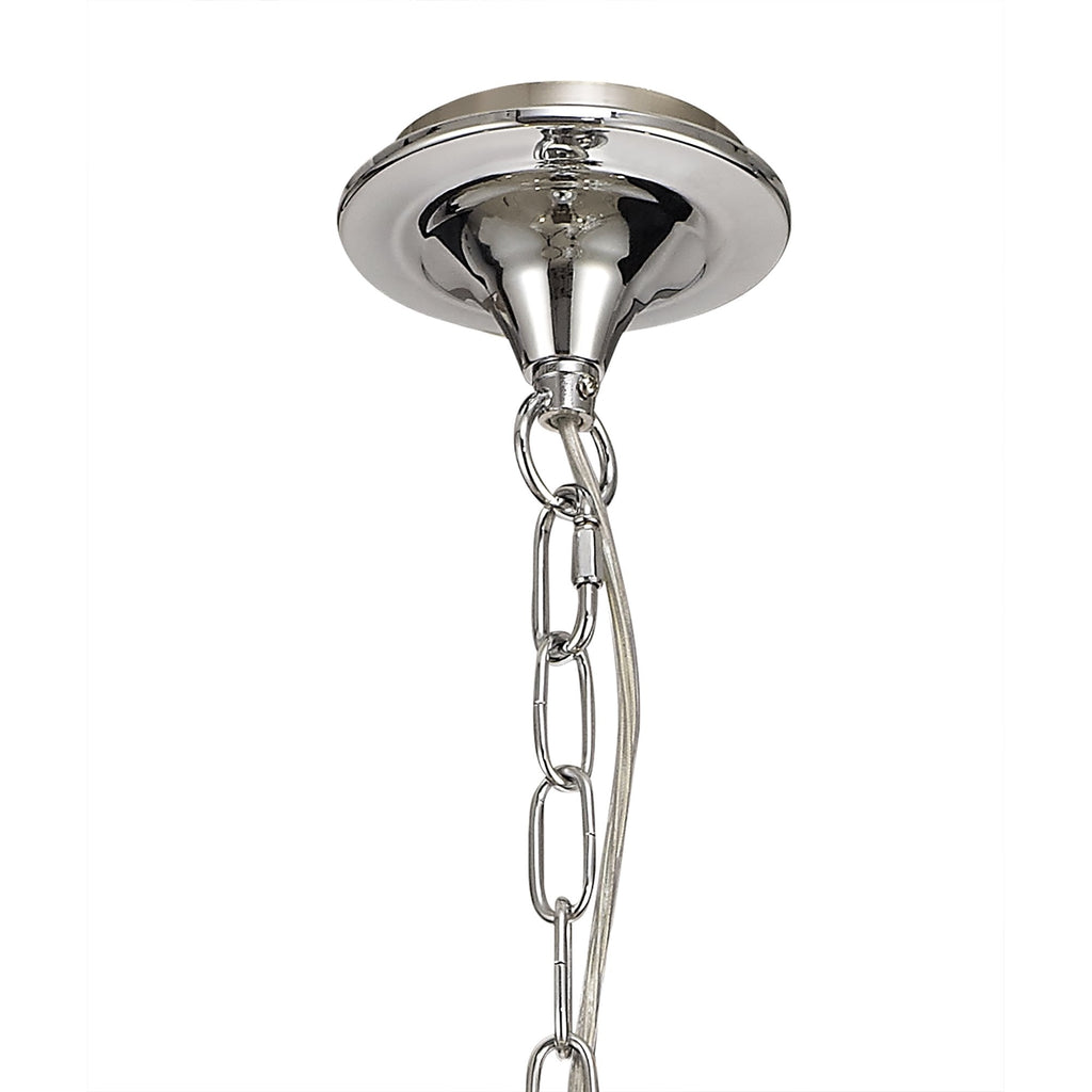 NL74269 Kort Pendant 5 Light Polished Chrome & Satin Nickel/Clear Crystal