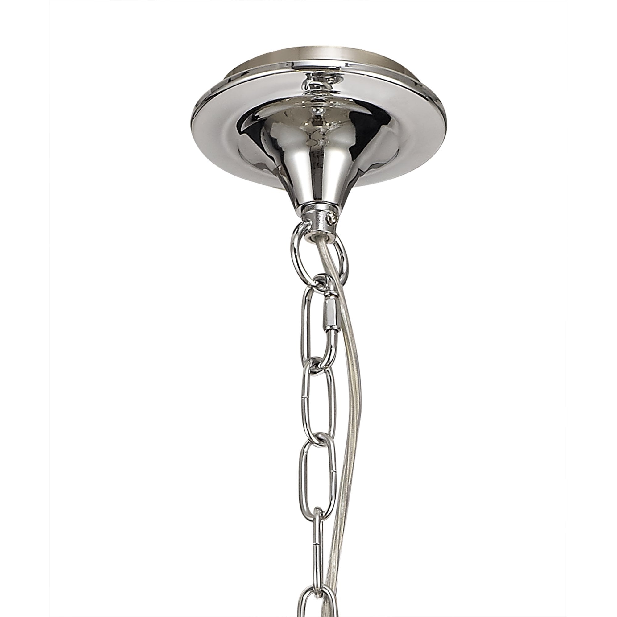 NL74269 Kort Pendant 5 Light Polished Chrome & Satin Nickel/Clear Crystal