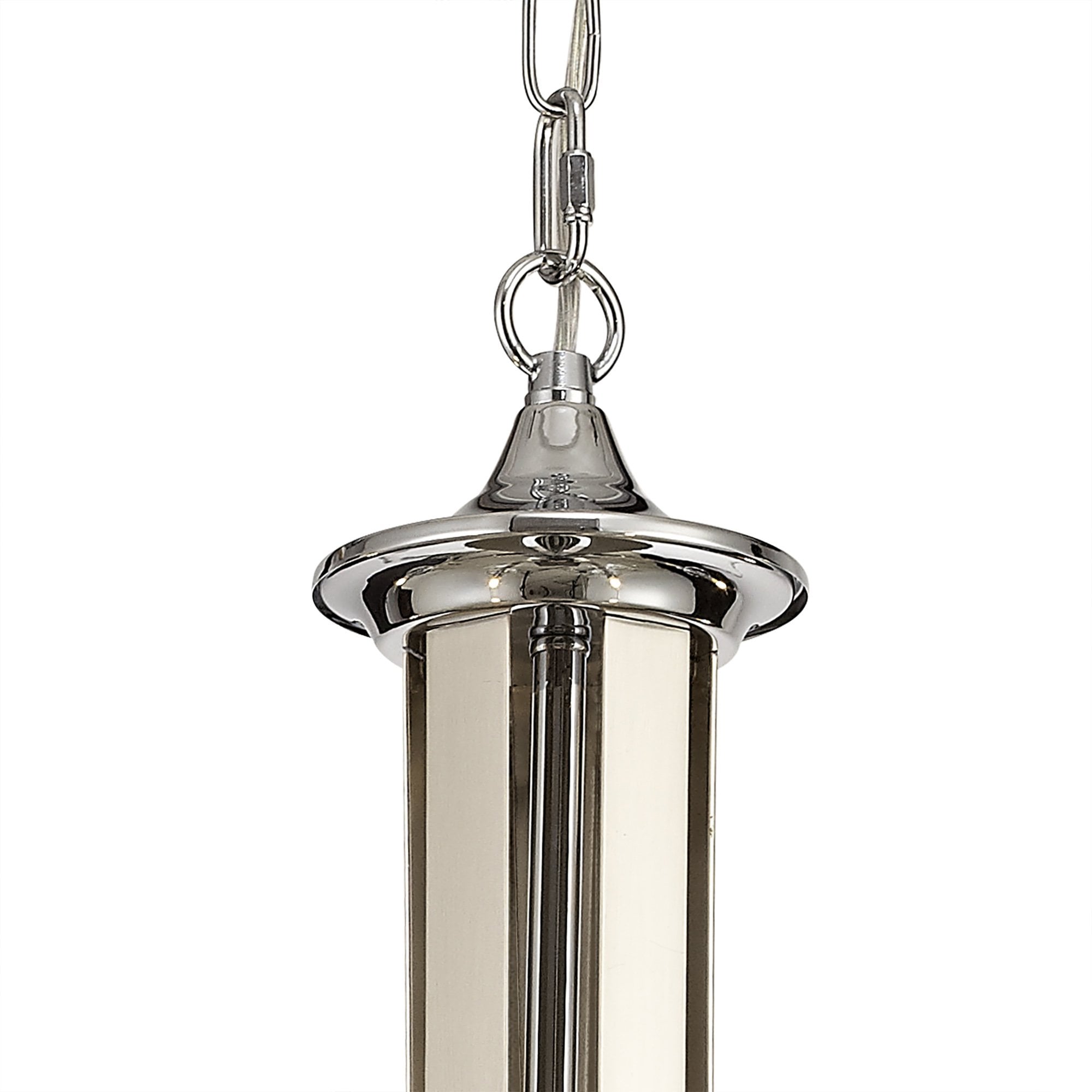 NL74269 Kort Pendant 5 Light Polished Chrome & Satin Nickel/Clear Crystal