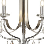 NL74269 Kort Pendant 5 Light Polished Chrome & Satin Nickel/Clear Crystal