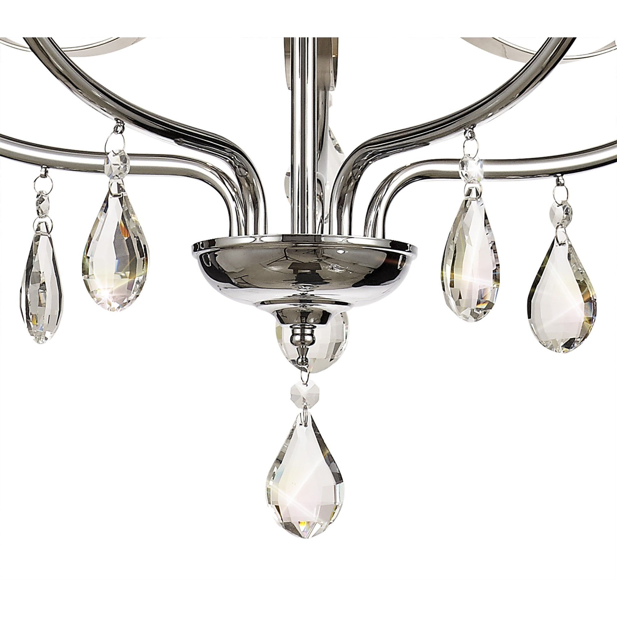 NL74269 Kort Pendant 5 Light Polished Chrome & Satin Nickel/Clear Crystal