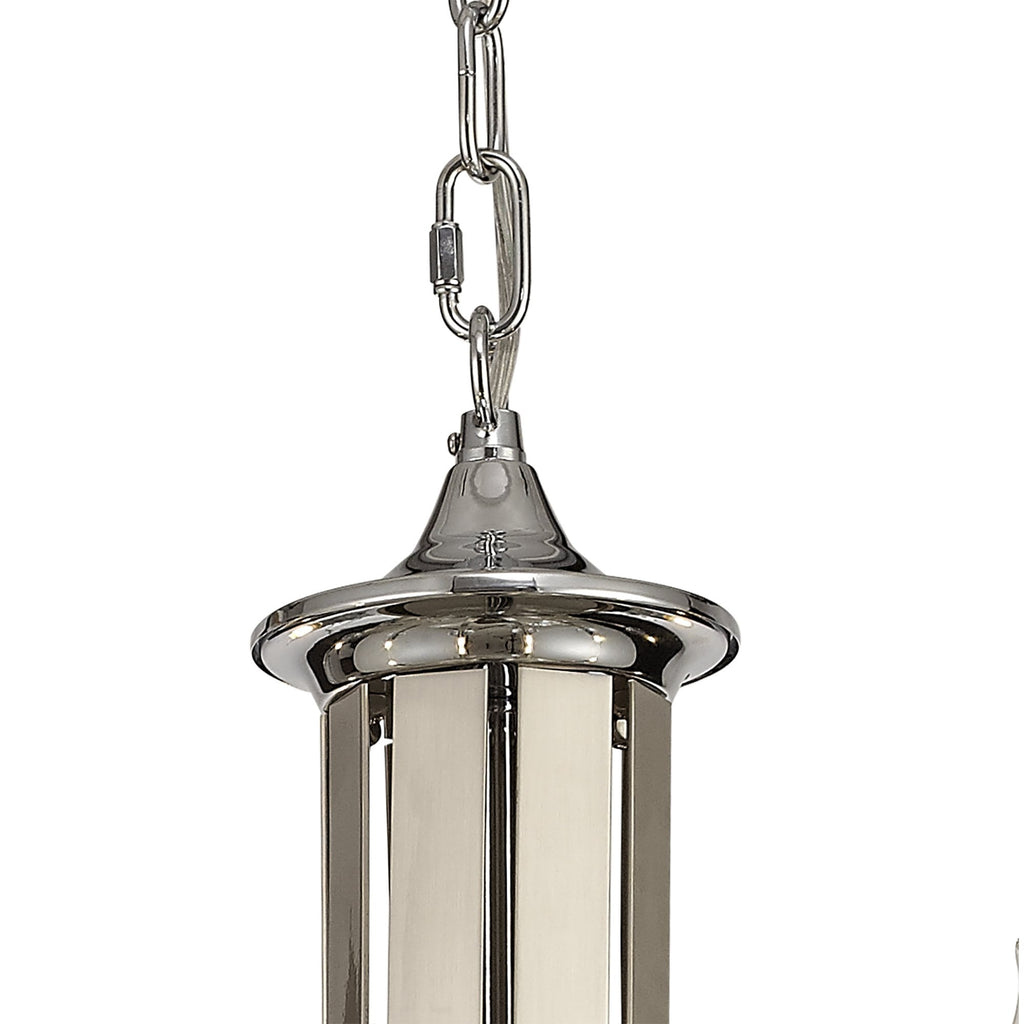 NL74279 Kort Pendant 8 Light Polished Chrome/Satin Nickel/Clear Crystal