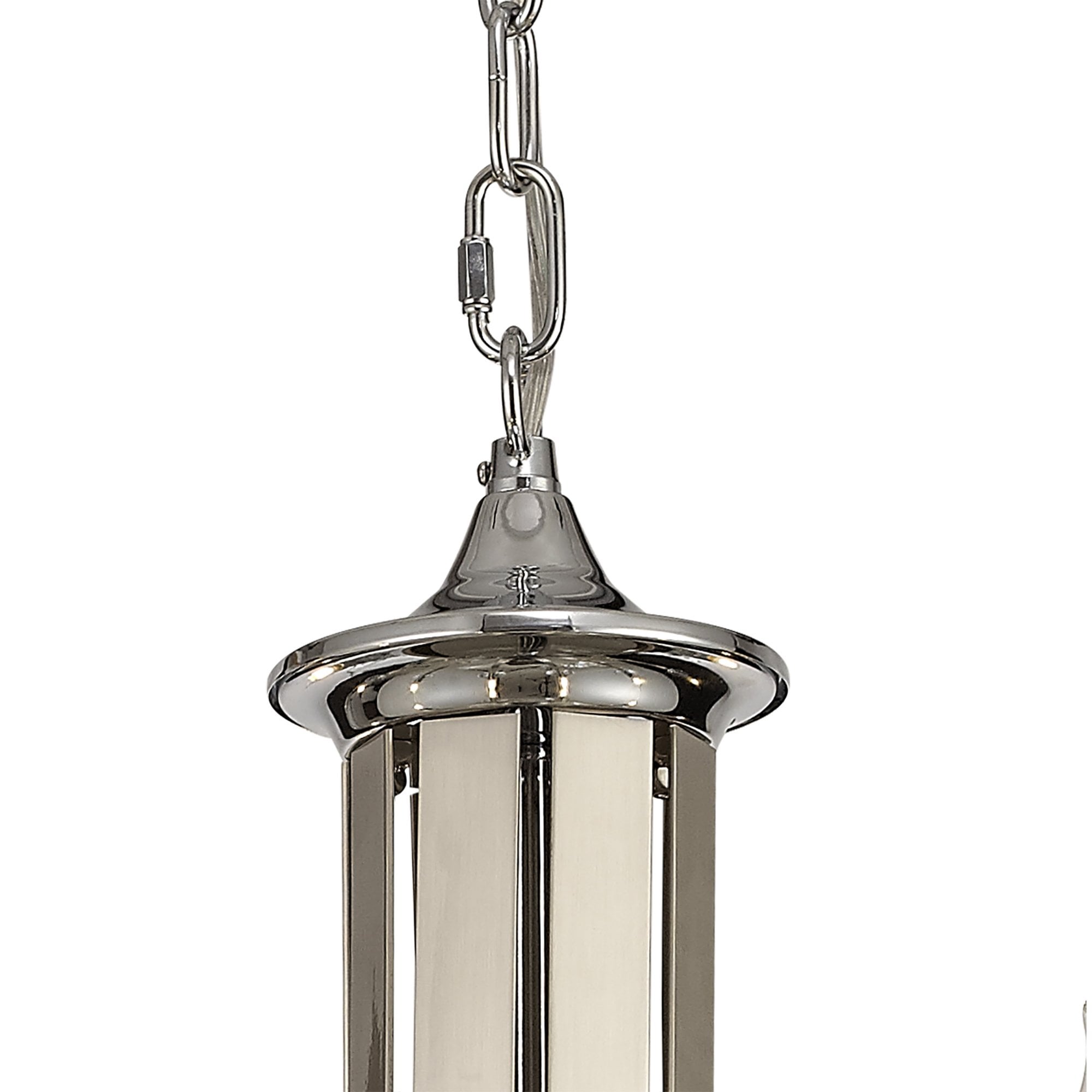 NL74279 Kort Pendant 8 Light Polished Chrome/Satin Nickel/Clear Crystal