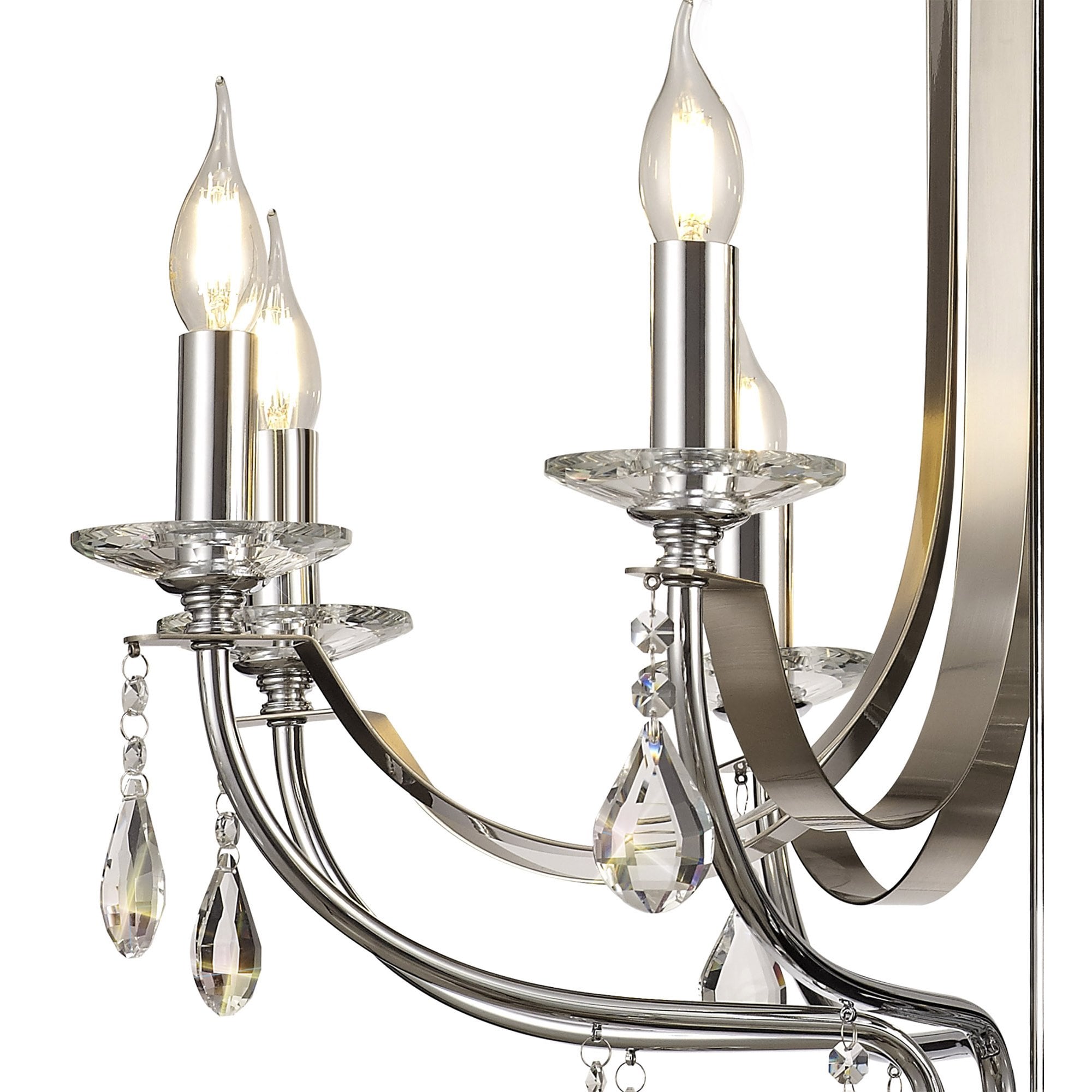 NL74279 Kort Pendant 8 Light Polished Chrome/Satin Nickel/Clear Crystal
