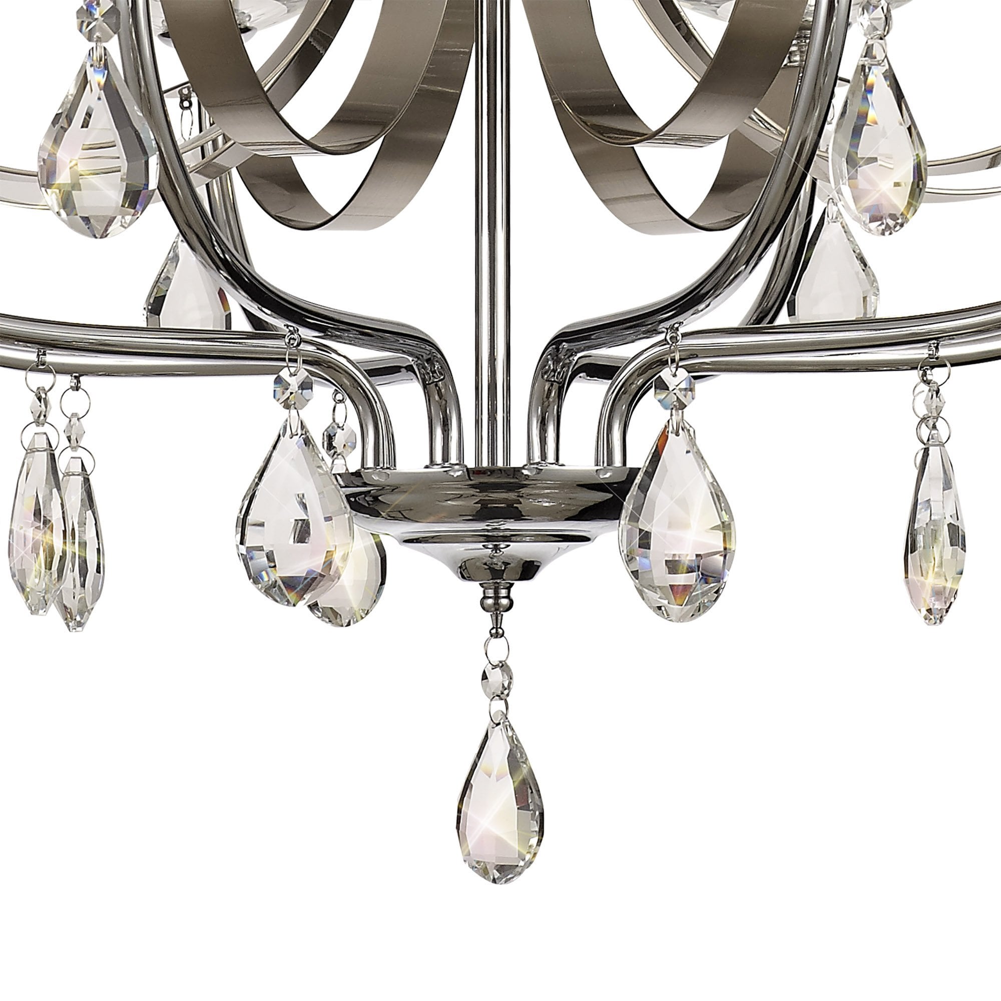 NL74279 Kort Pendant 8 Light Polished Chrome/Satin Nickel/Clear Crystal