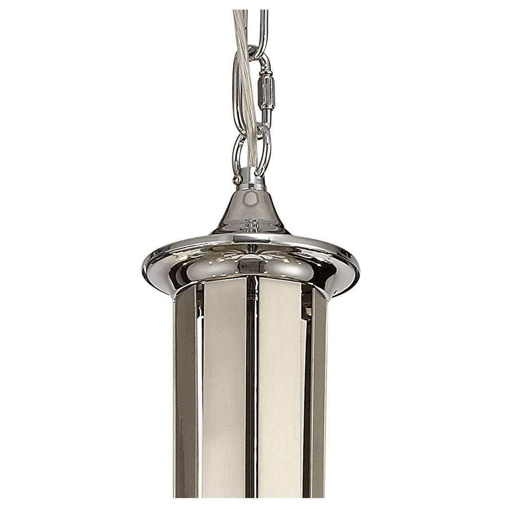 NL74289 Kort Pendant 12 Light Polished Chrome/Satin Nickel/Clear Crystal