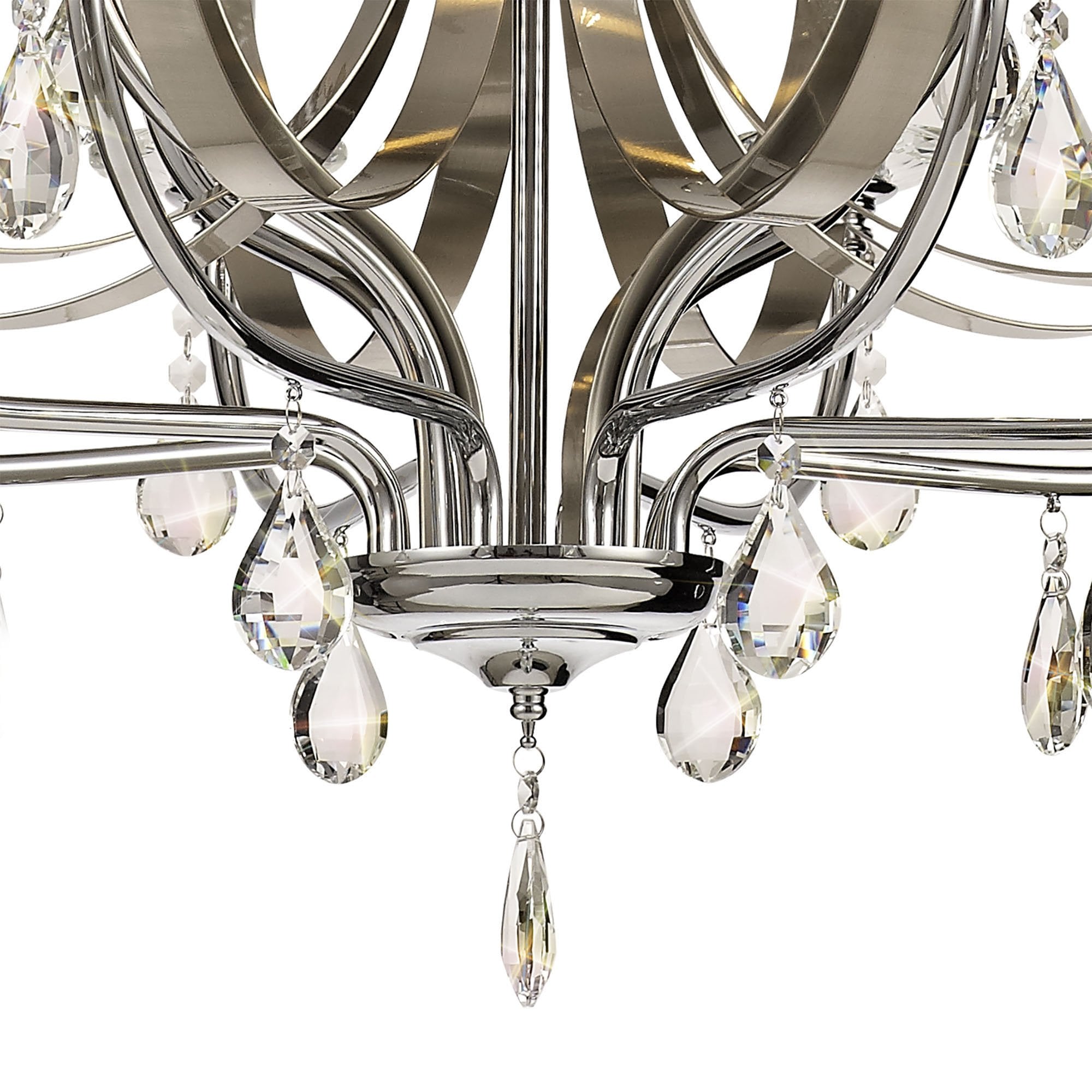 NL74289 Kort Pendant 12 Light Polished Chrome/Satin Nickel/Clear Crystal