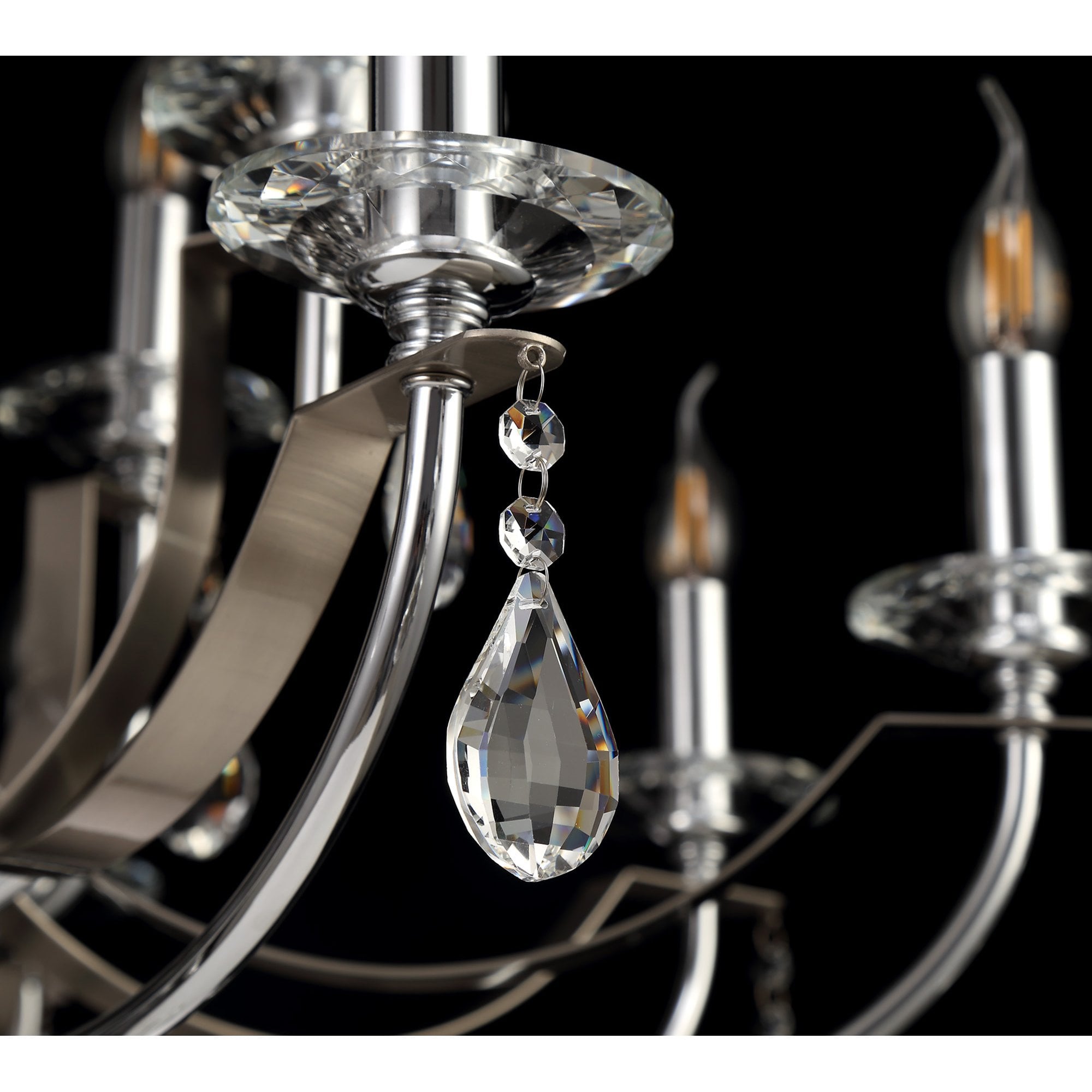 NL74289 Kort Pendant 12 Light Polished Chrome/Satin Nickel/Clear Crystal