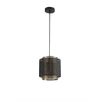 NL76039 Lassie Single Small Pendant 1 Light Adjustable Matt Black/Satin Gold