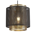NL76039 Lassie Single Small Pendant 1 Light Adjustable Matt Black/Satin Gold