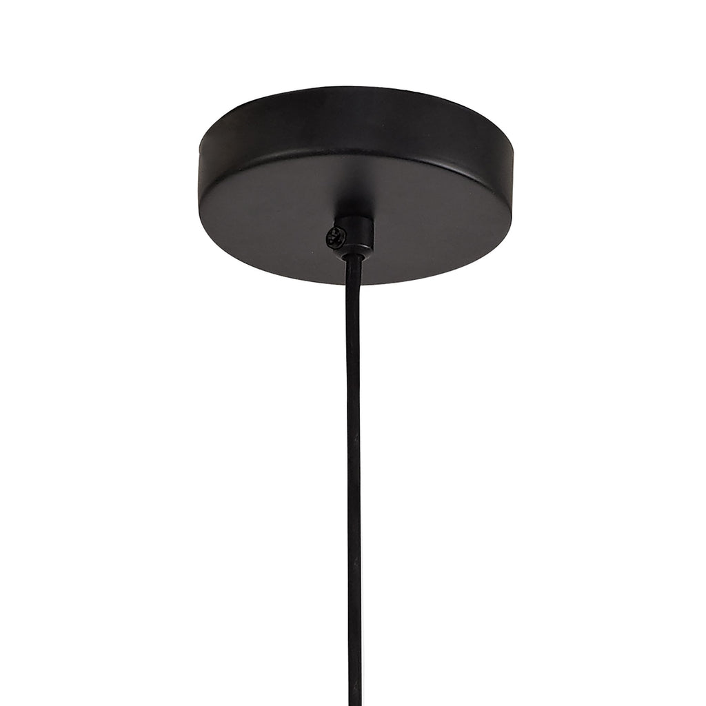 NL76049 Lassie Single Large Pendant 1 Light Adjustable Matt Black/Satin Gold