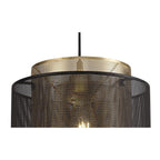 NL76049 Lassie Single Large Pendant 1 Light Adjustable Matt Black/Satin Gold