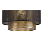 NL76049 Lassie Single Large Pendant 1 Light Adjustable Matt Black/Satin Gold
