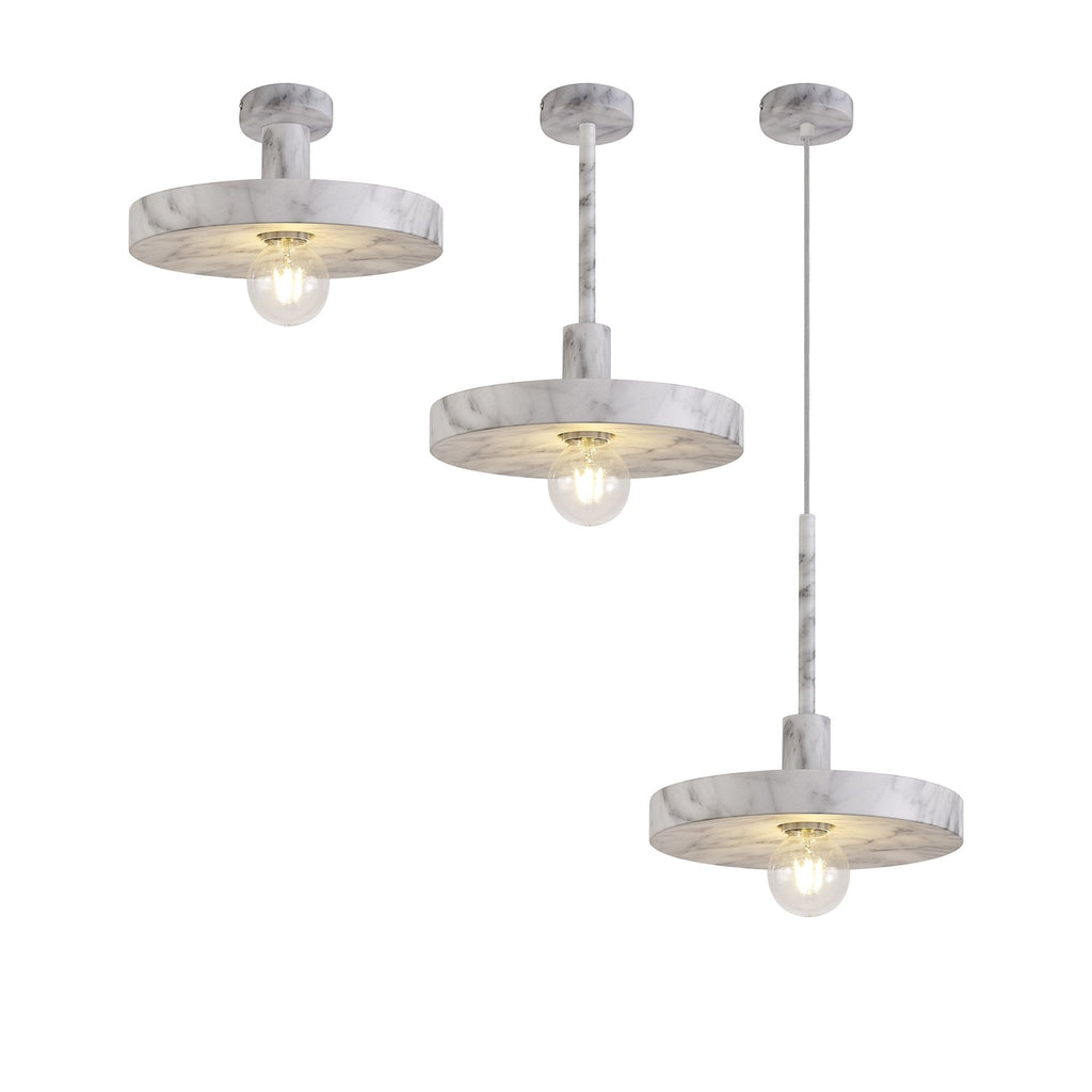 NL75969 Lat Single Pendant 1 Light Adjustable Marble Effect