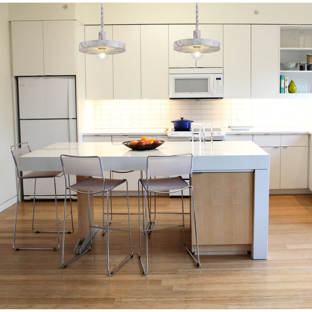 NL75969 Lat Single Pendant 1 Light Adjustable Marble Effect