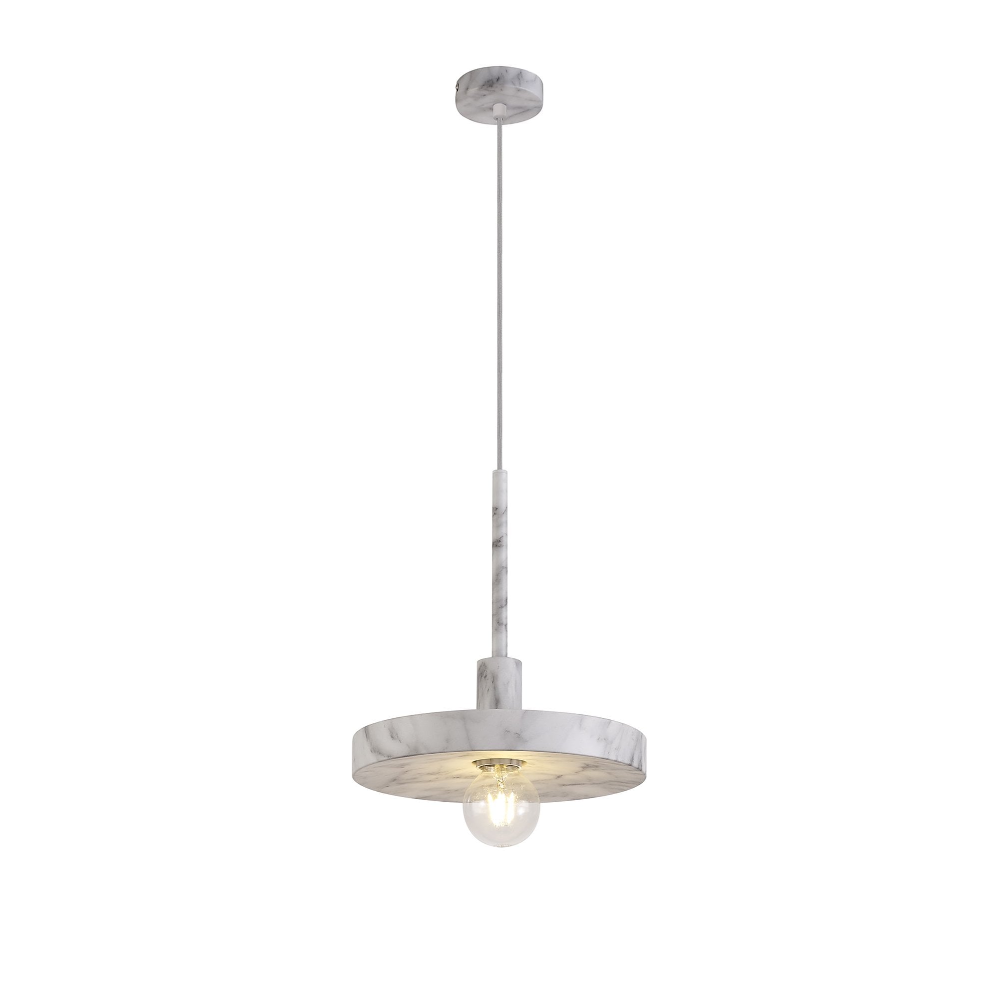 NL75969 Lat Single Pendant 1 Light Adjustable Marble Effect