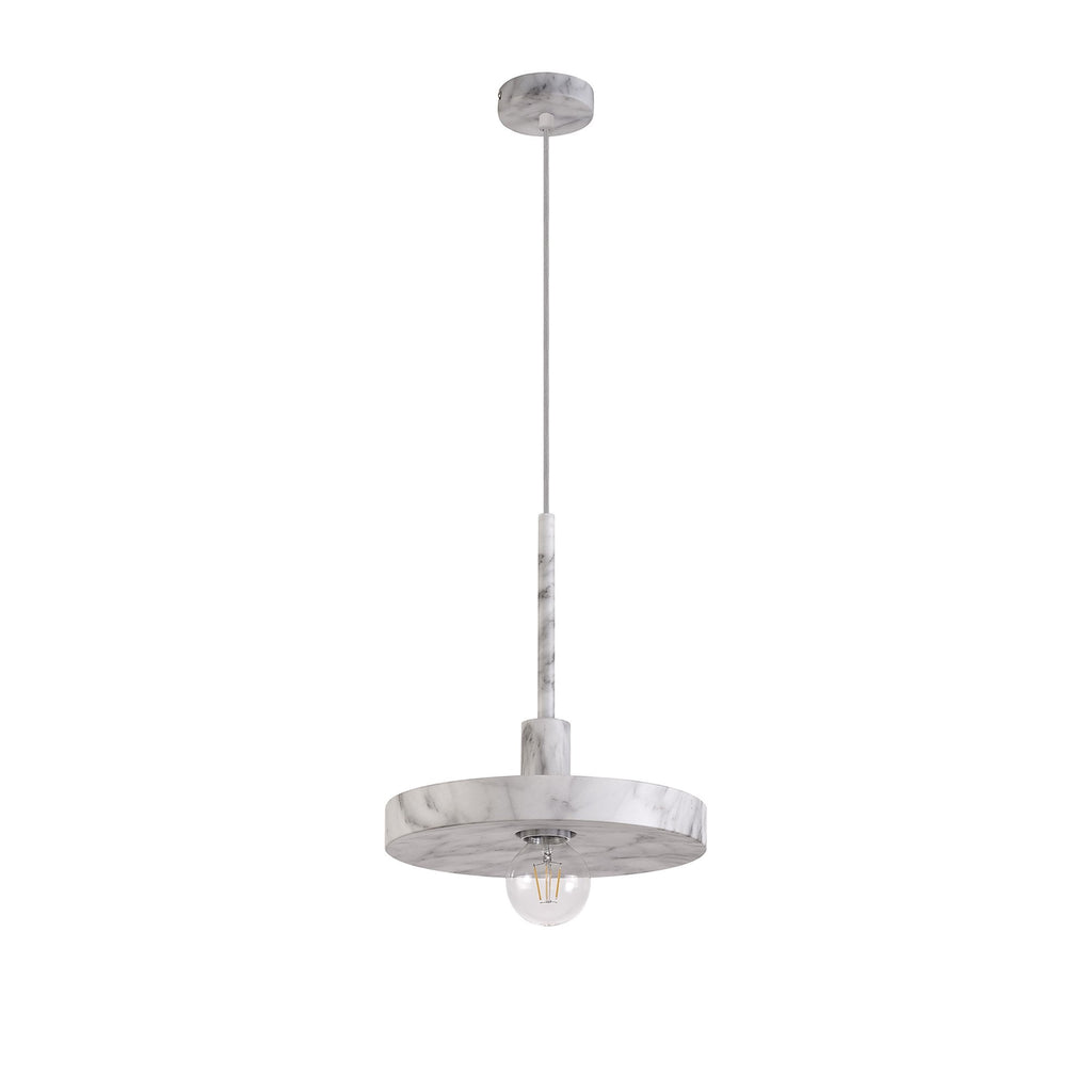 NL75969 Lat Single Pendant 1 Light Adjustable Marble Effect