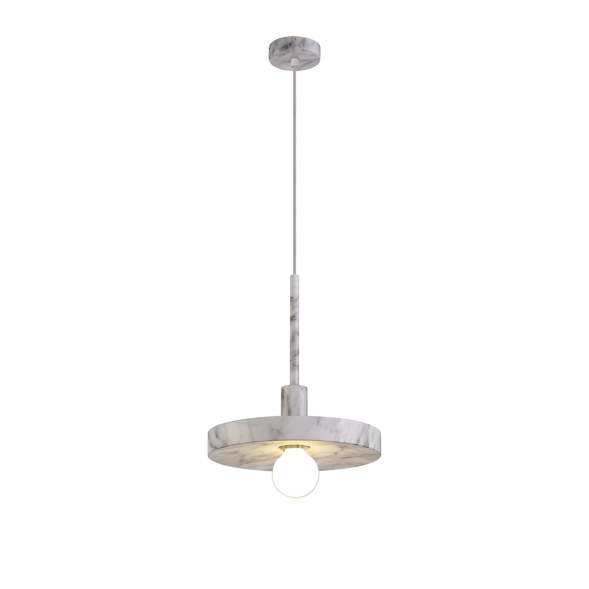 NL75969 Lat Single Pendant 1 Light Adjustable Marble Effect