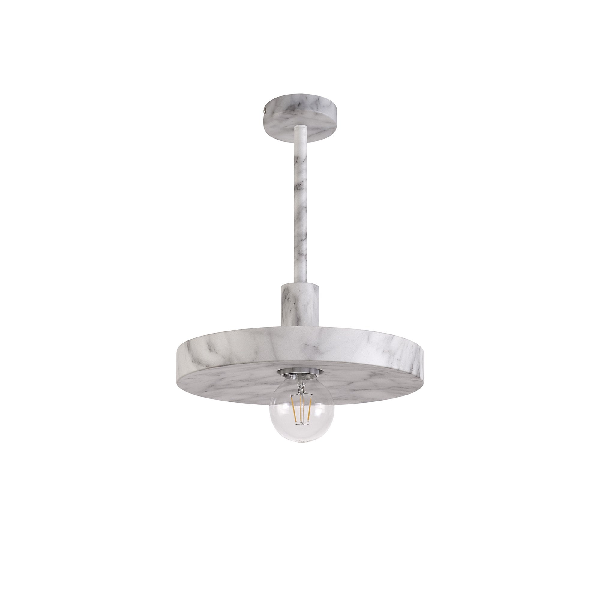 NL75969 Lat Single Pendant 1 Light Adjustable Marble Effect