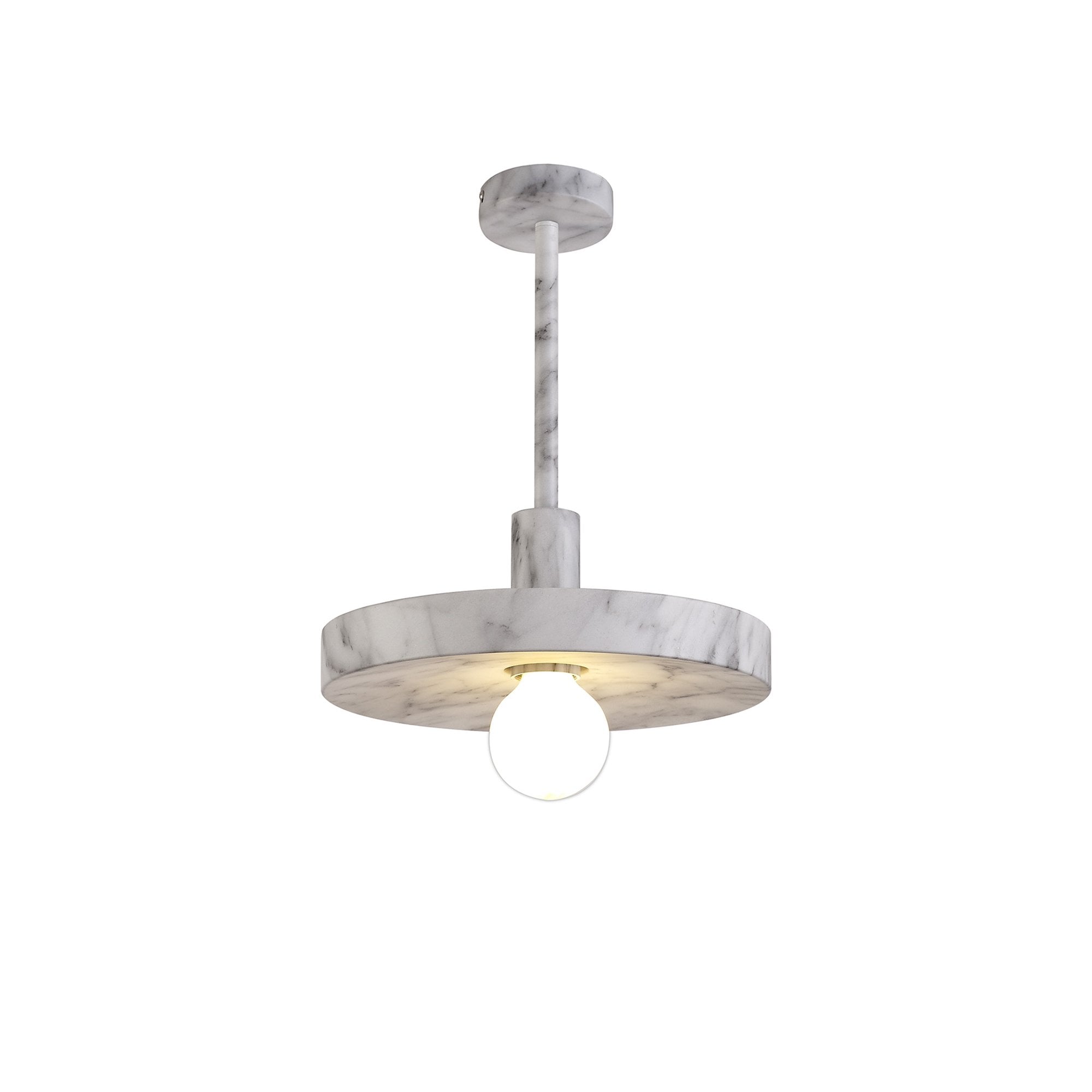 NL75969 Lat Single Pendant 1 Light Adjustable Marble Effect