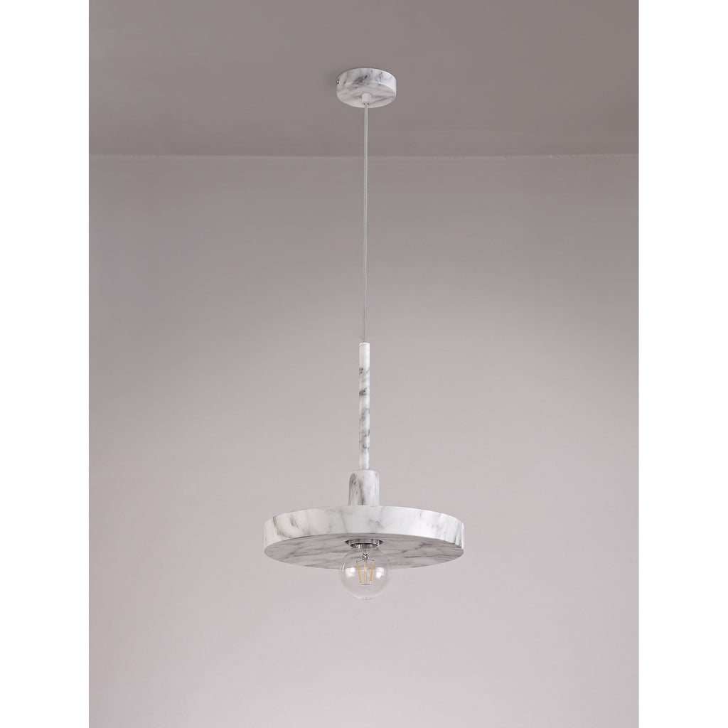 NL75969 Lat Single Pendant 1 Light Adjustable Marble Effect