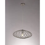 NL71359 Linus Elliptical Sphere Pendant 1 Light Polished Nickel
