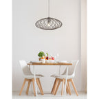 NL71359 Linus Elliptical Sphere Pendant 1 Light Polished Nickel