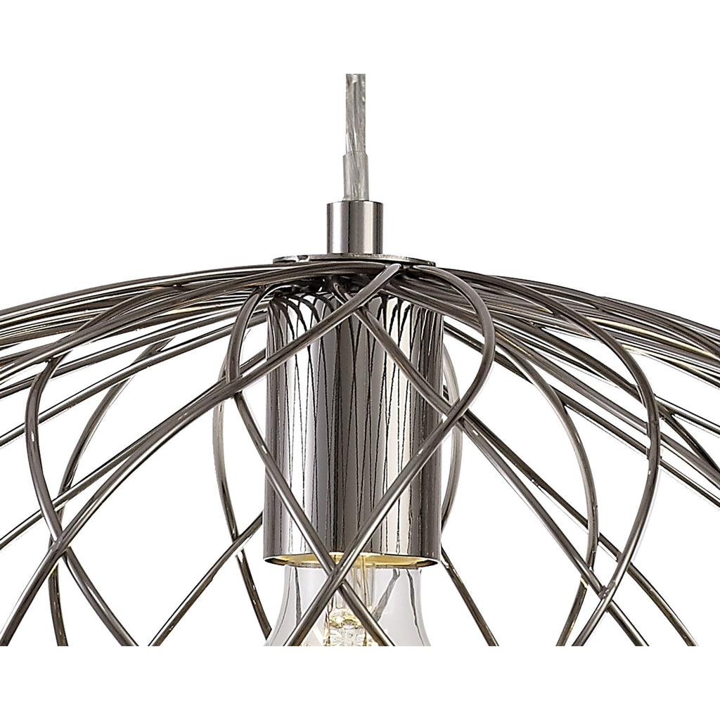 NL71359 Linus Elliptical Sphere Pendant 1 Light Polished Nickel