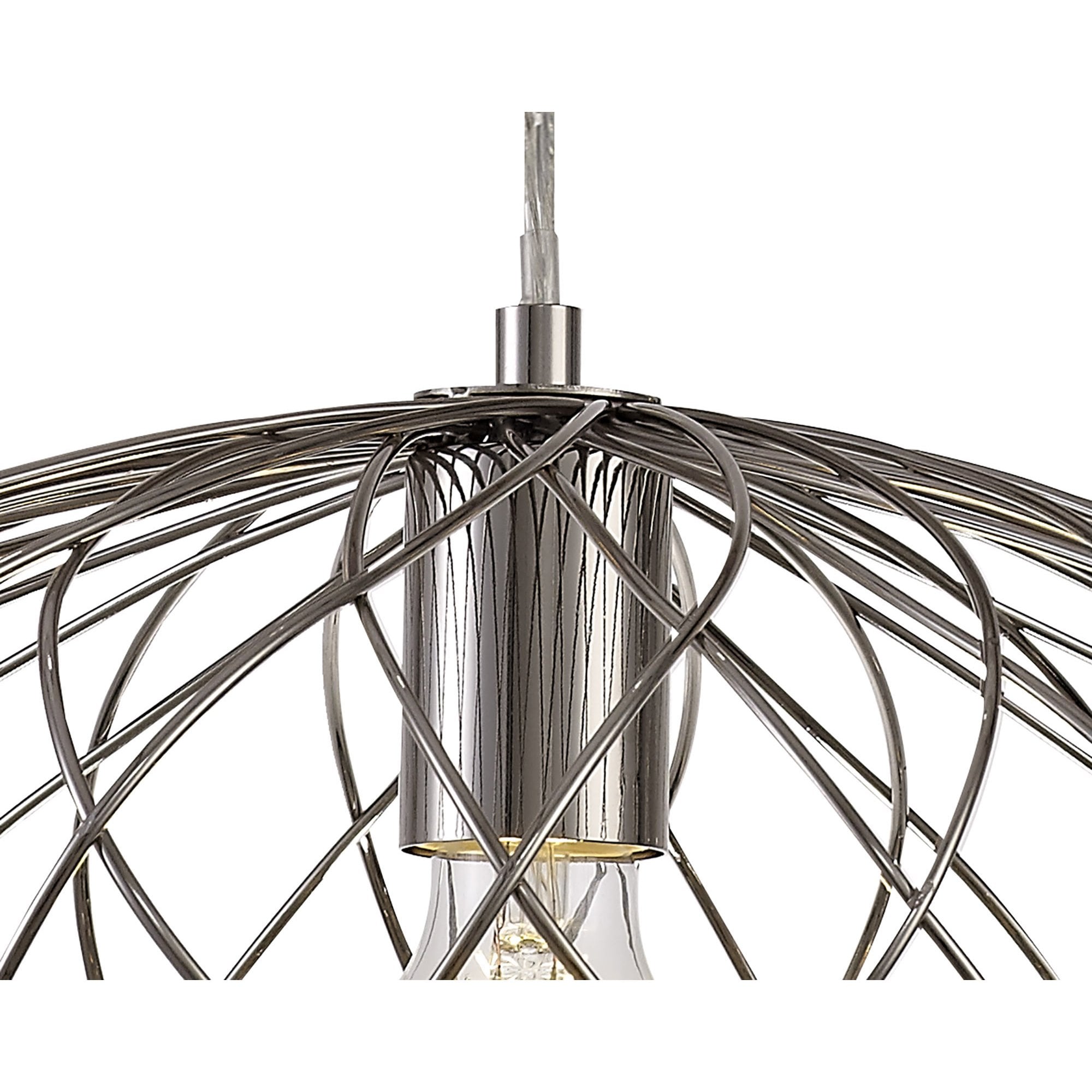 NL71359 Linus Elliptical Sphere Pendant 1 Light Polished Nickel