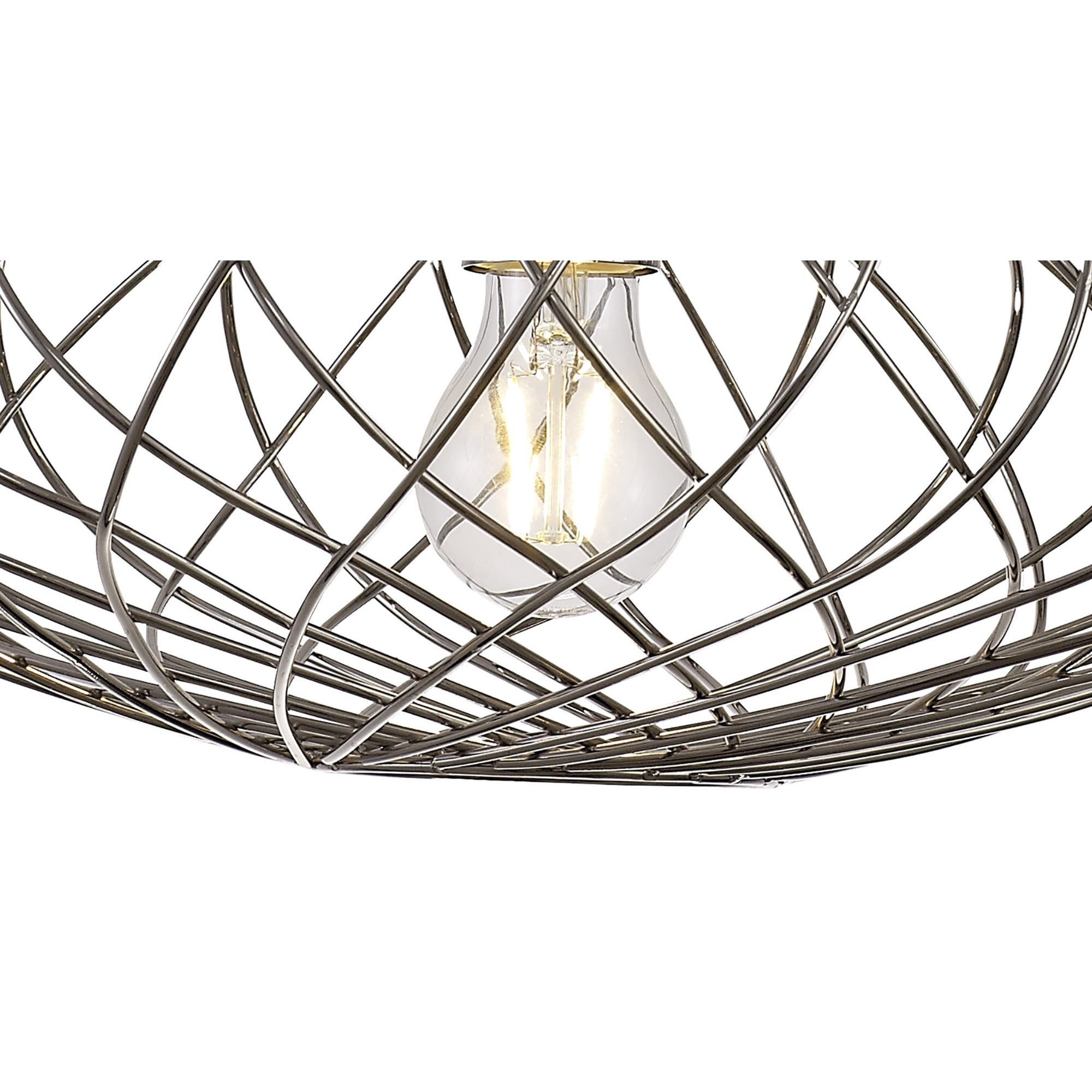 NL71359 Linus Elliptical Sphere Pendant 1 Light Polished Nickel