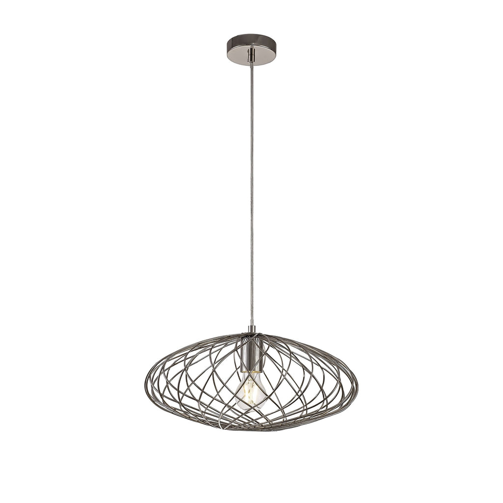 NL71359 Linus Elliptical Sphere Pendant 1 Light Polished Nickel