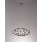 NL71359 Linus Elliptical Sphere Pendant 1 Light Polished Nickel