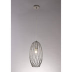 NL71369 Linus Curved Cylinder Pendant 1 Light Polished Nickel