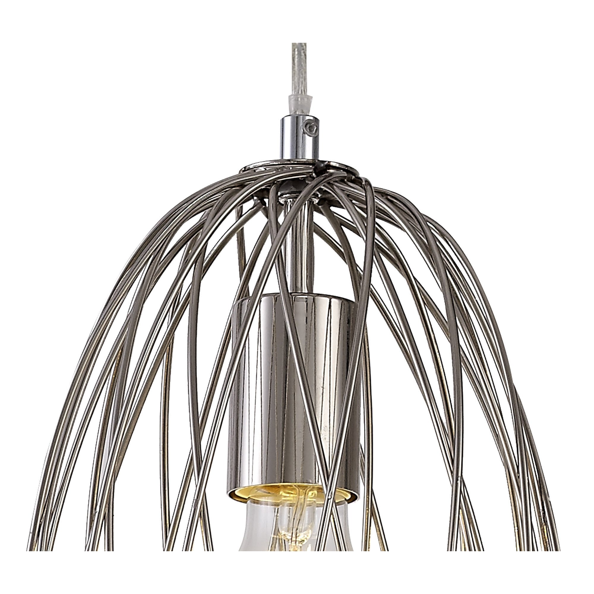 NL71369 Linus Curved Cylinder Pendant 1 Light Polished Nickel