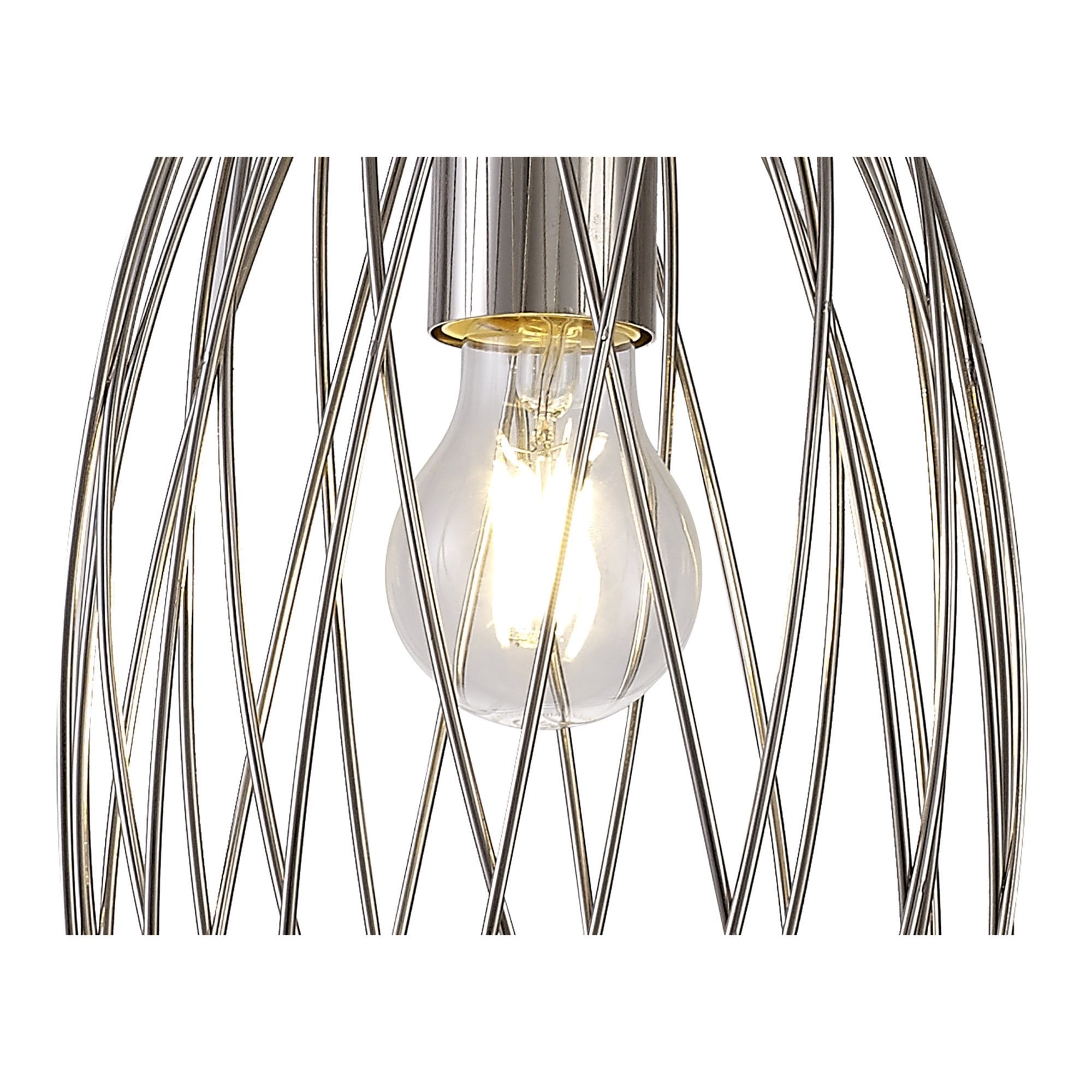 NL71369 Linus Curved Cylinder Pendant 1 Light Polished Nickel