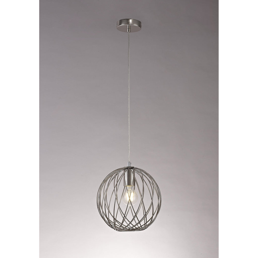 NL71379 Linus Sphere Pendant 1 Light Polished Nickel