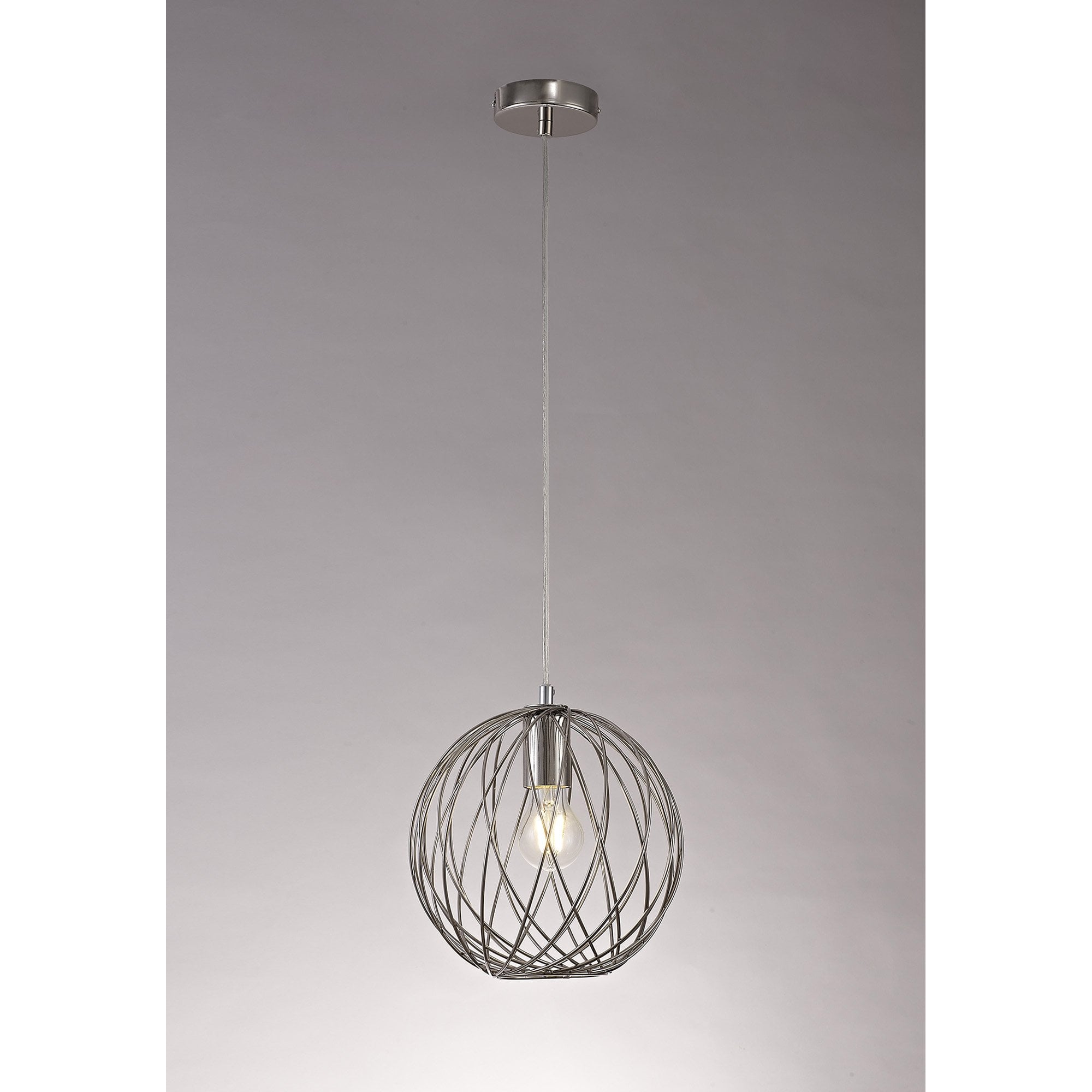 NL71379 Linus Sphere Pendant 1 Light Polished Nickel