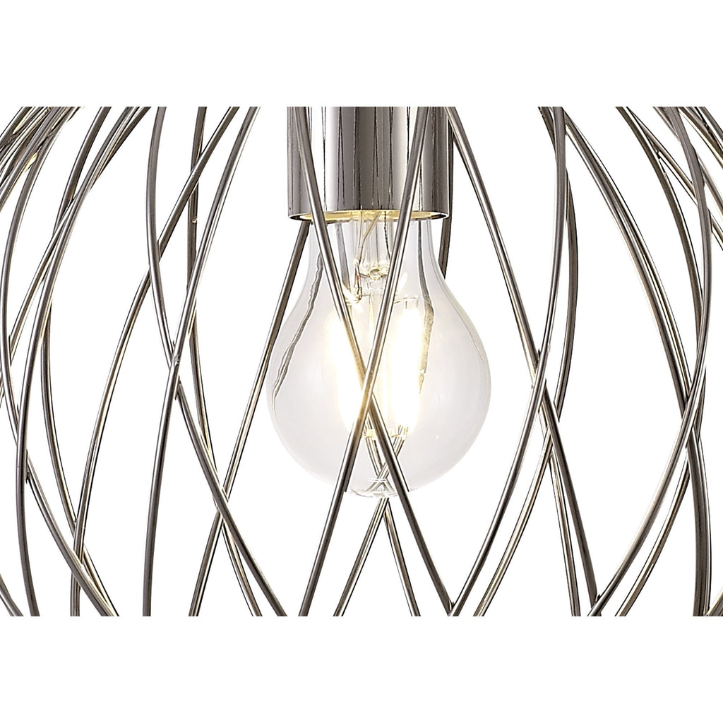 NL71379 Linus Sphere Pendant 1 Light Polished Nickel