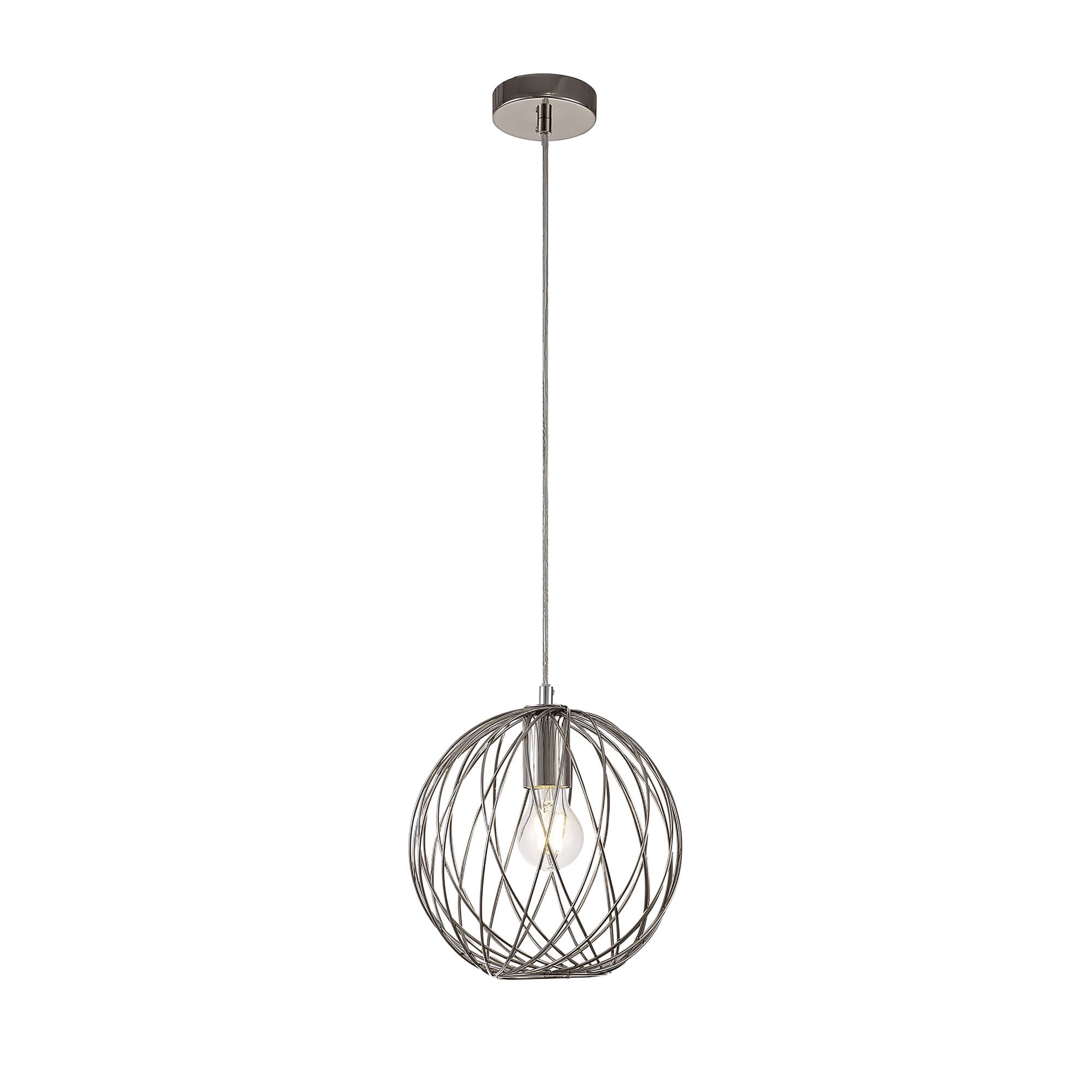 NL71379 Linus Sphere Pendant 1 Light Polished Nickel