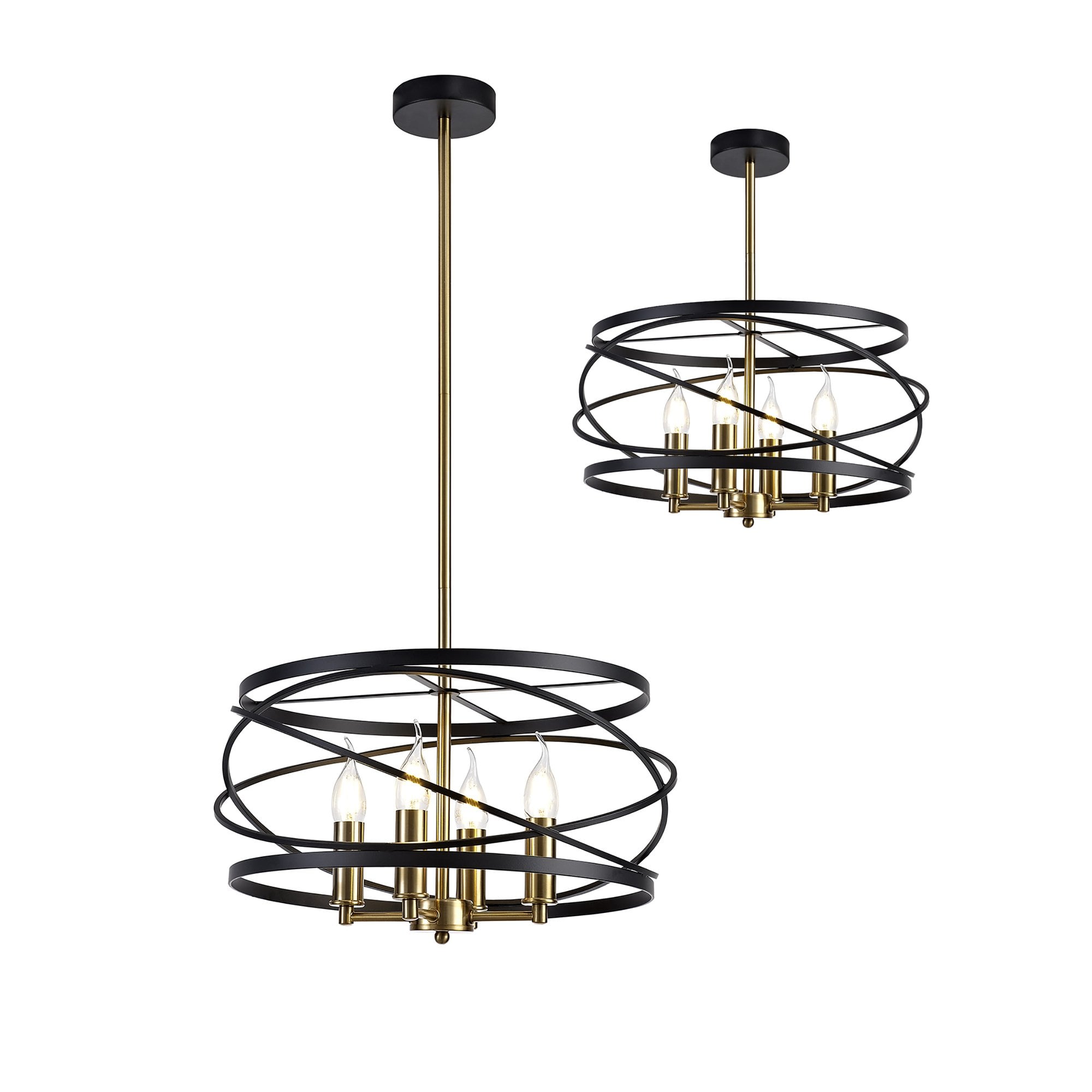 NL71019 Liza Pendant 4 Light Black/Satin Gold